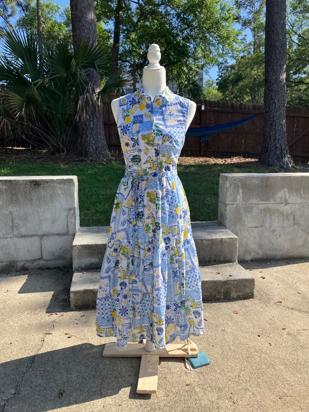 J. Crew Factory Sleeveless Collared Button-Up Shirtdress, Like-New, Size 00